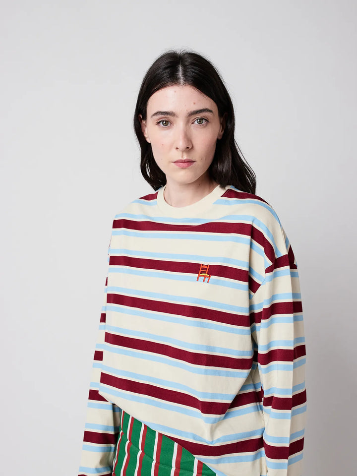 Knitted striped relaxed T-shirt