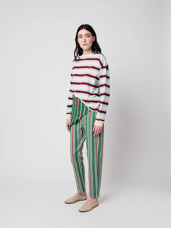 Stripes high waist jeans