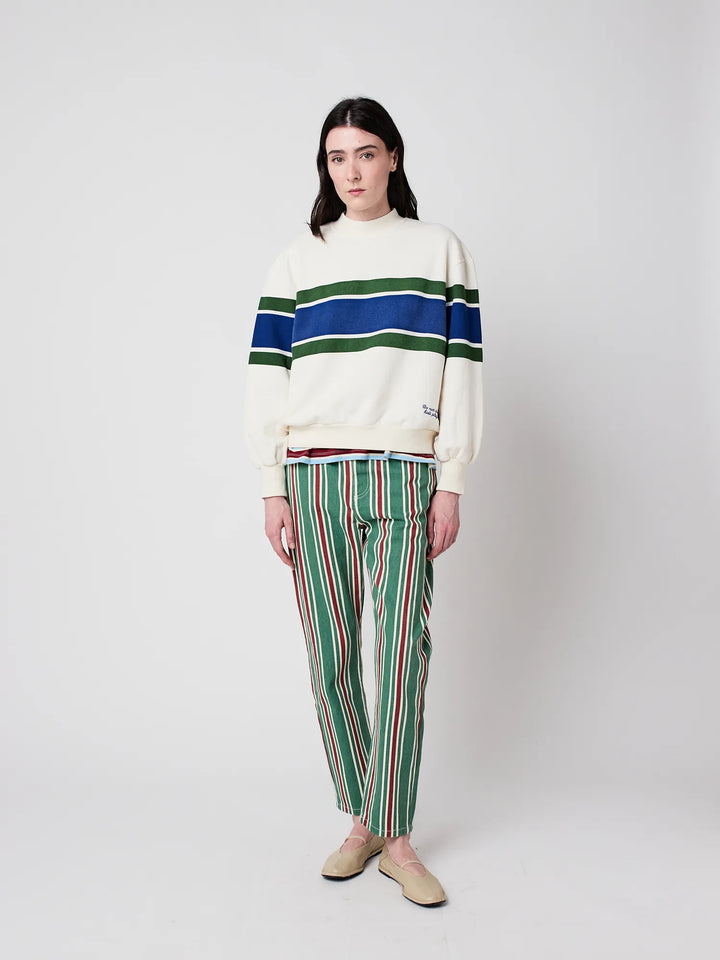 Stripes high waist jeans