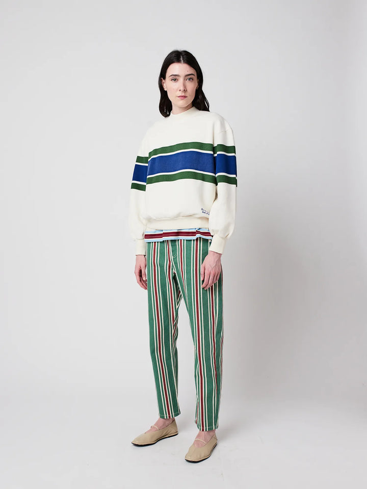 Stripes high waist jeans