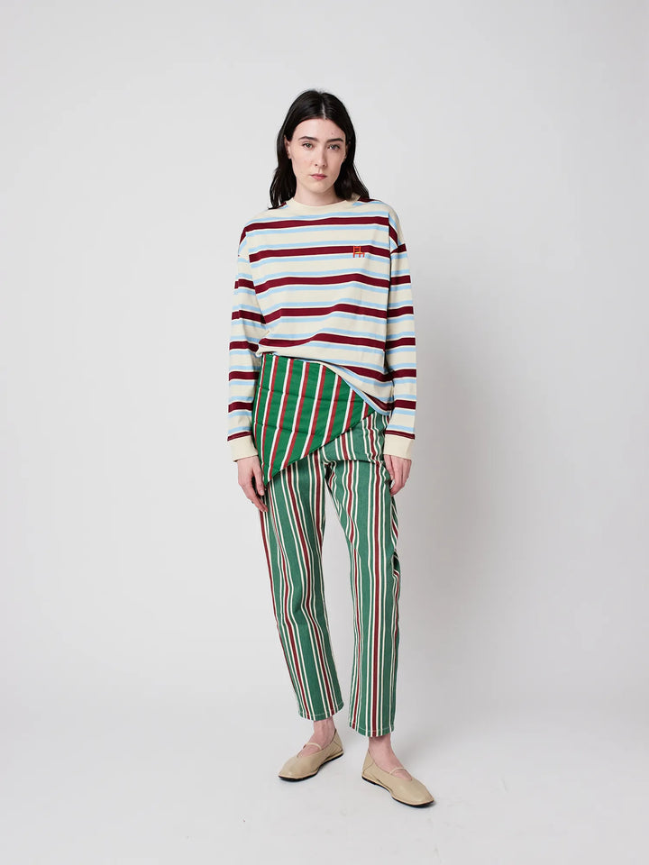 Stripes high waist jeans