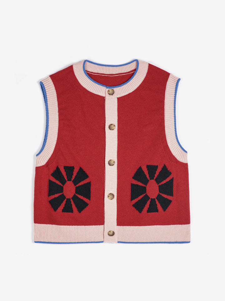 Flower knitted vest