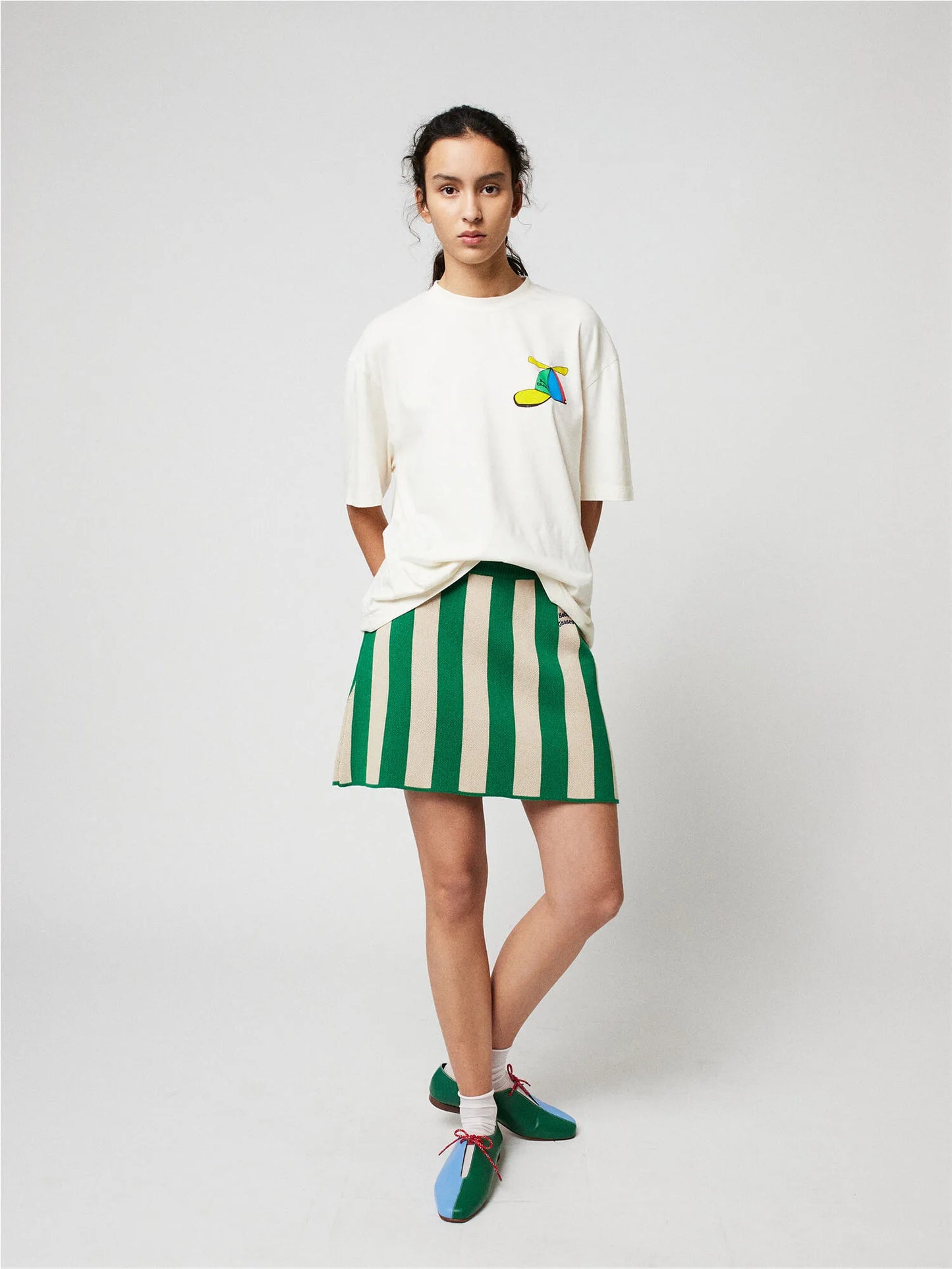 Knitted stripes skirt