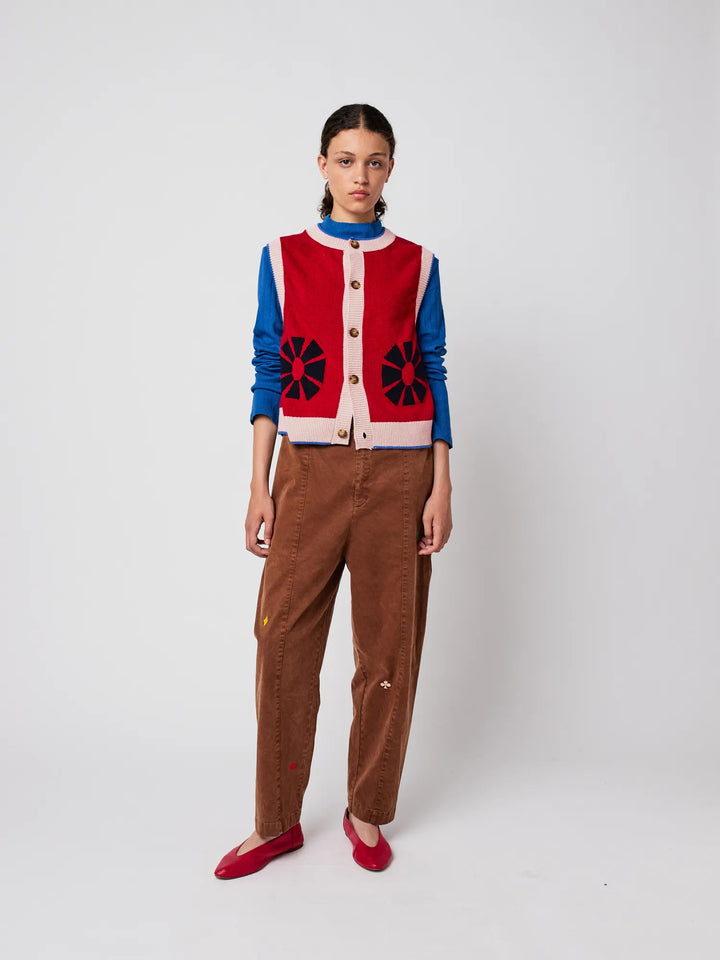 Flower knitted vest