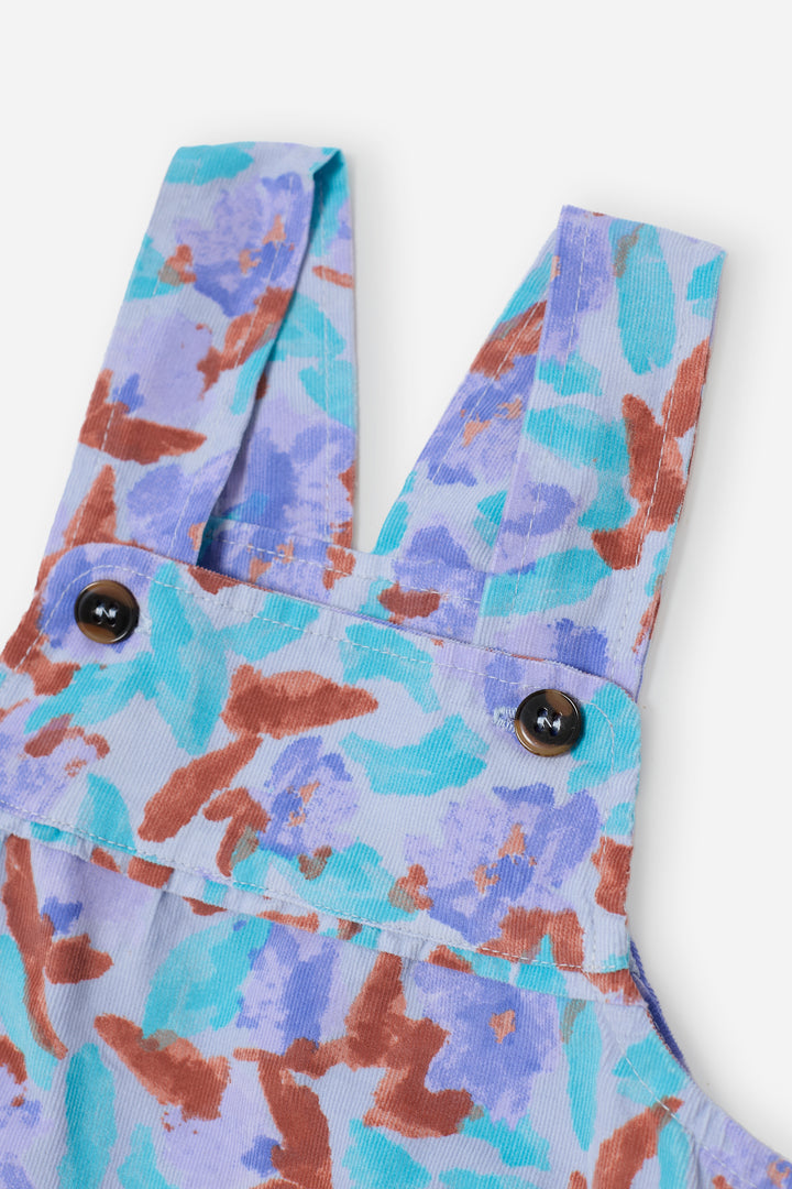 Watercolor all over corduroy overall