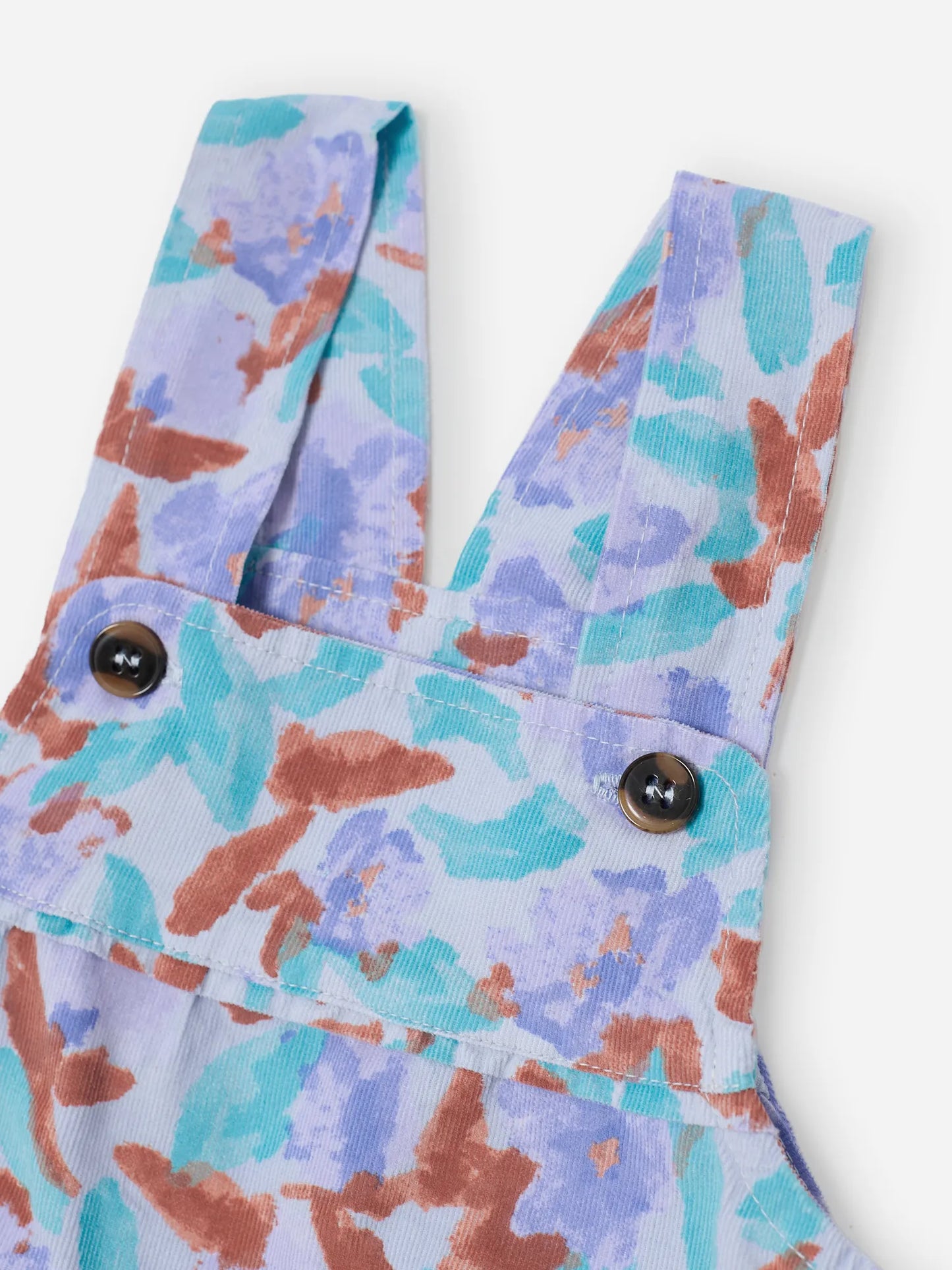 Watercolor all over corduroy overall
