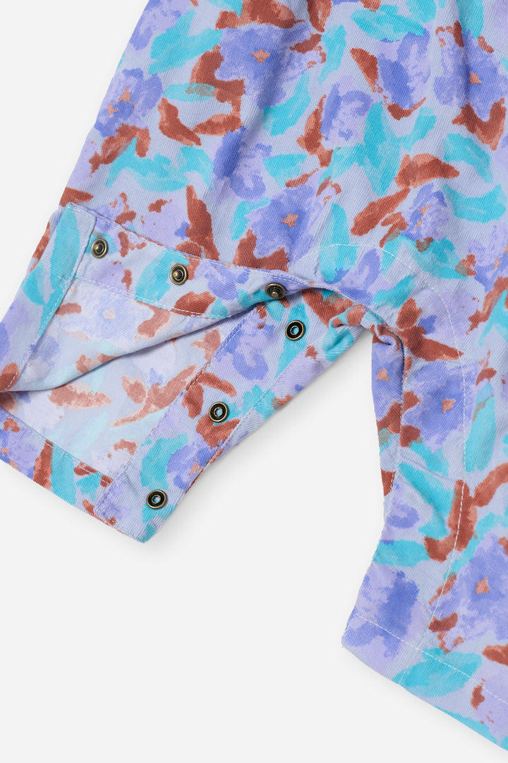 Watercolor all over corduroy overall