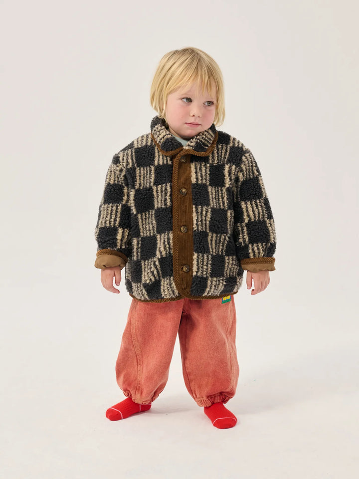 Almost Moiré all over sheepskin jacket
