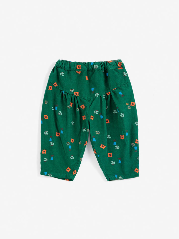 Pantalón de pana con estampado integral Blossom