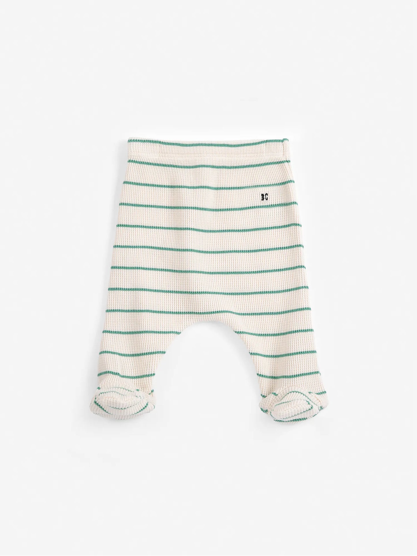 Leggings verdes de rayas con pies Bobo Choses