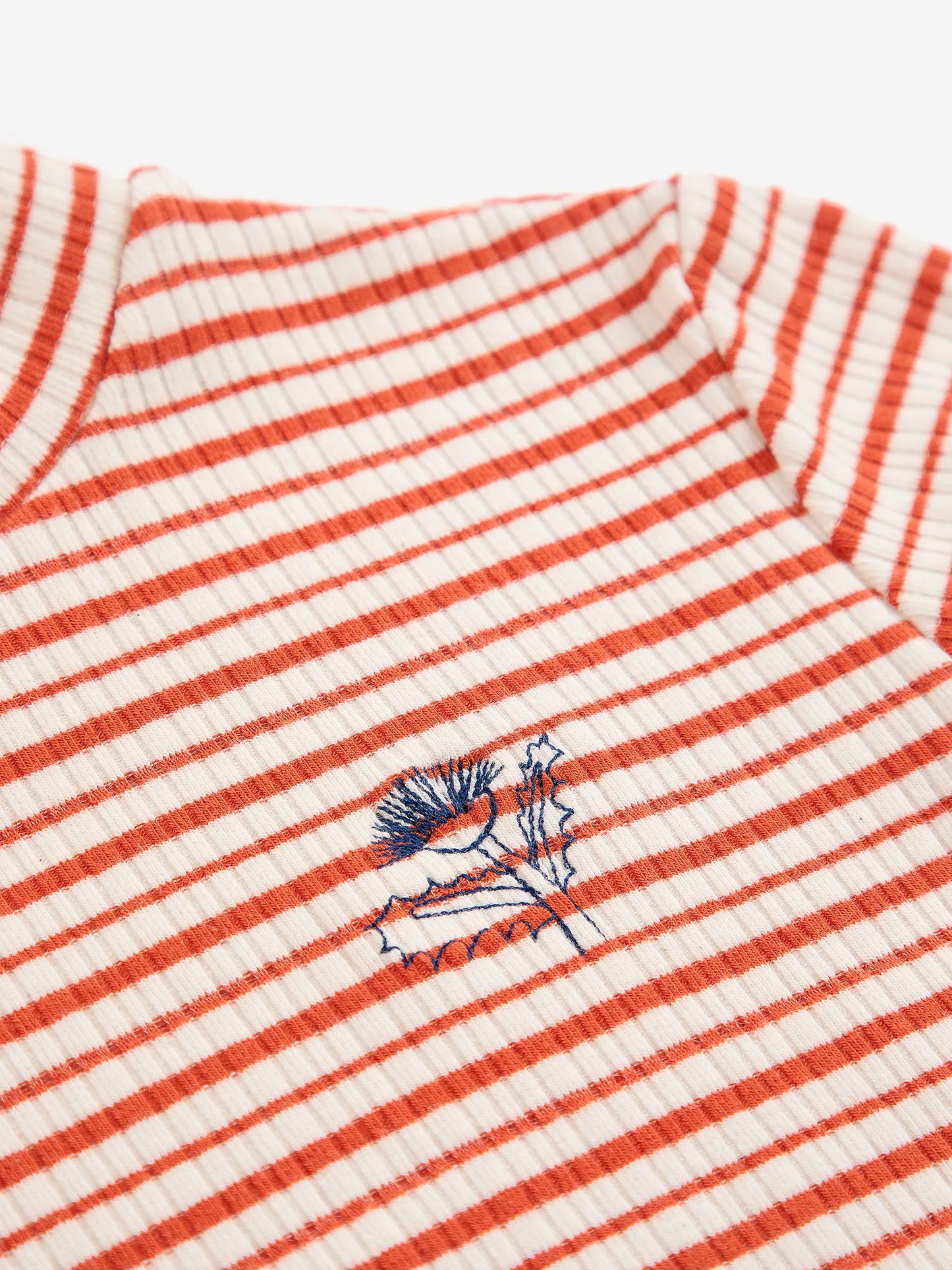 Energy Flower Stripes turtle neck T-shirt