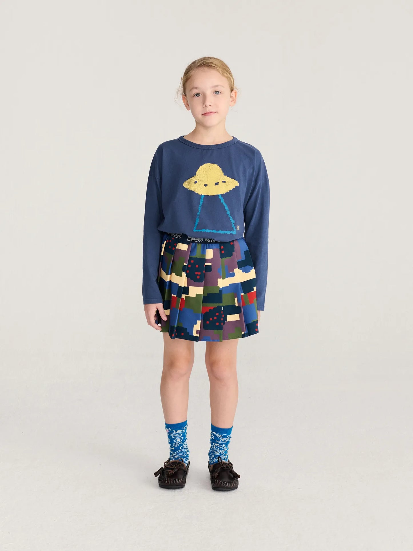 Paint Forest all over pleated skirt
