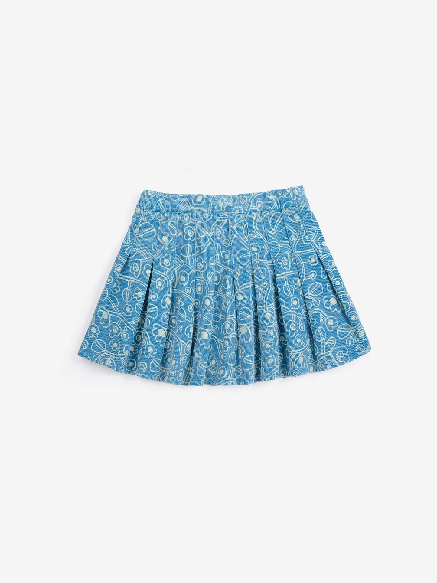 Sketchy Flowers all over corduroy skirt