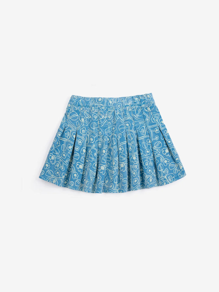 Sketchy Flowers 전체 무늬 코듀로이 스커트