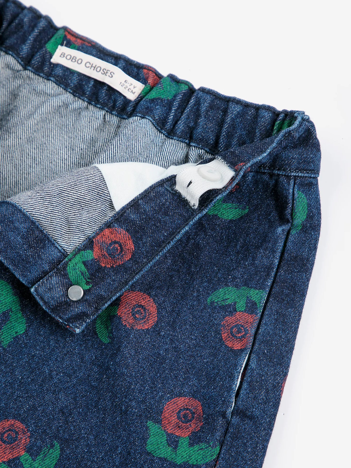 Stamp Bloom all over denim skirt