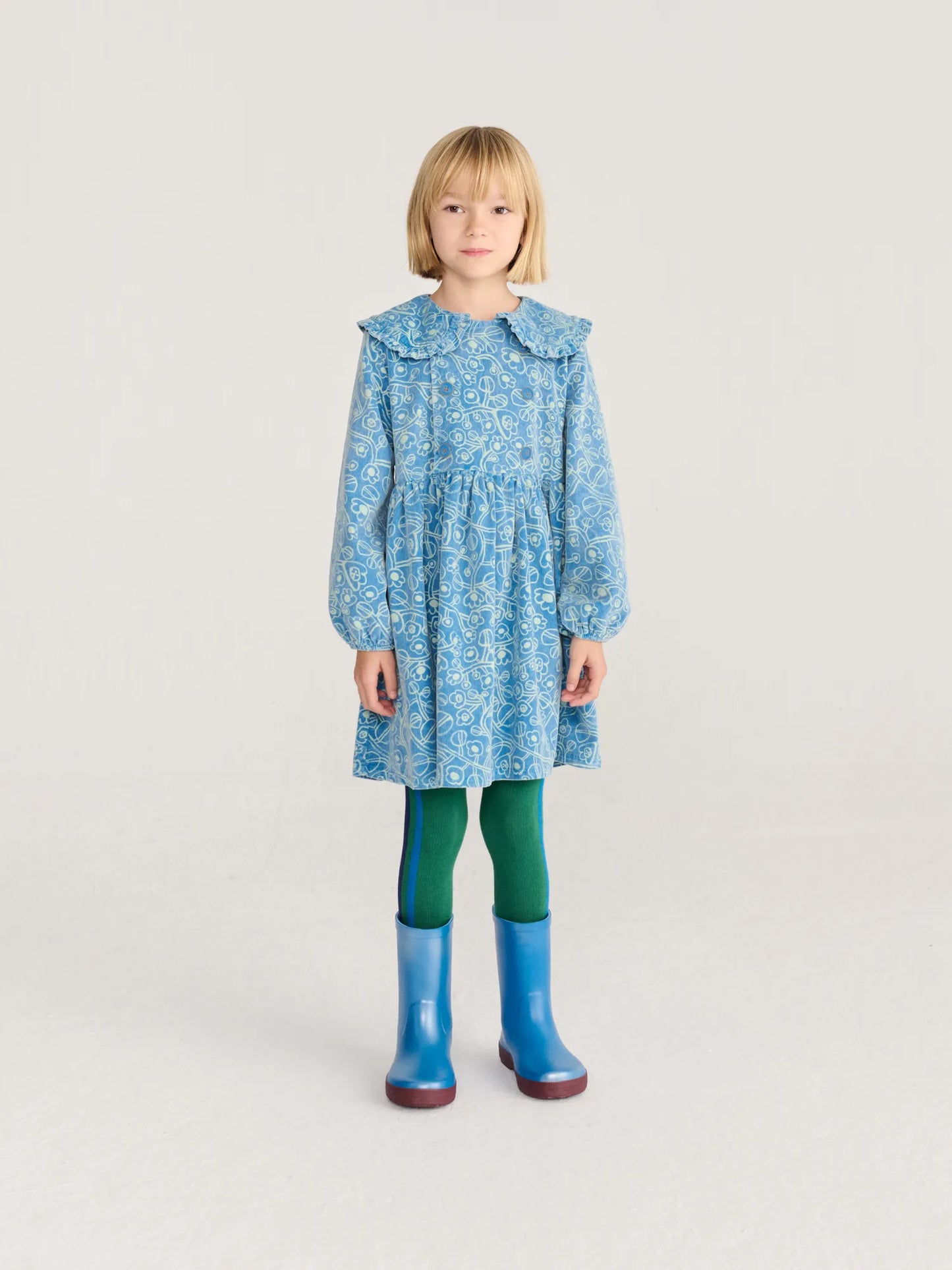 Sketchy Flowers all over corduroy dress