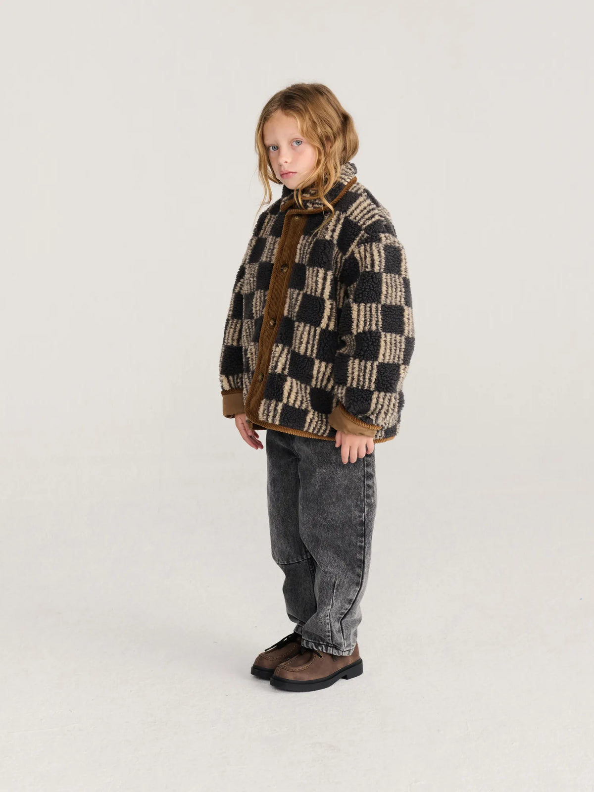 Almost Moiré all over sheepskin jacket