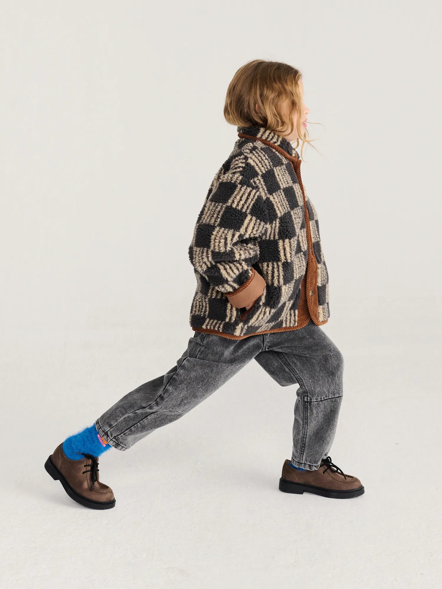 Kinder-Lammfelljacke Almost Moiré Allover