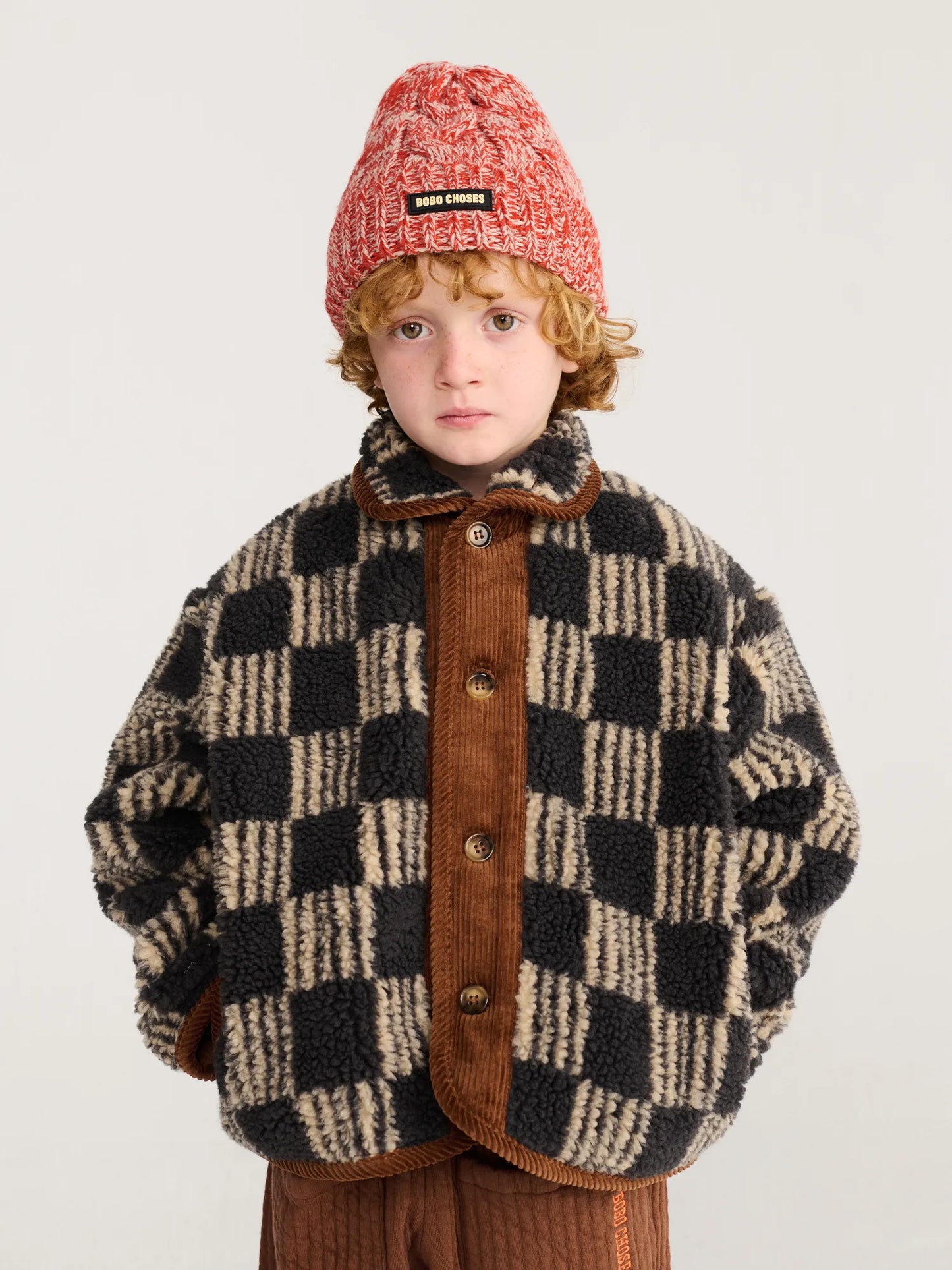 Kinder-Lammfelljacke Almost Moiré Allover