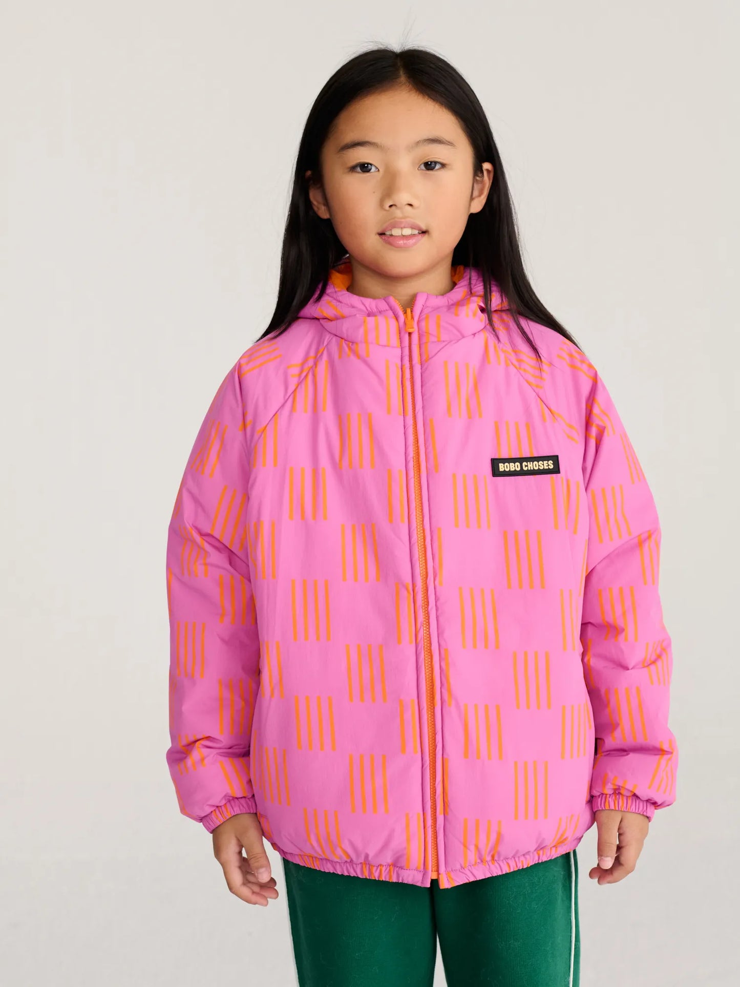 Anorac rosa reversible estampat Almost Moiré