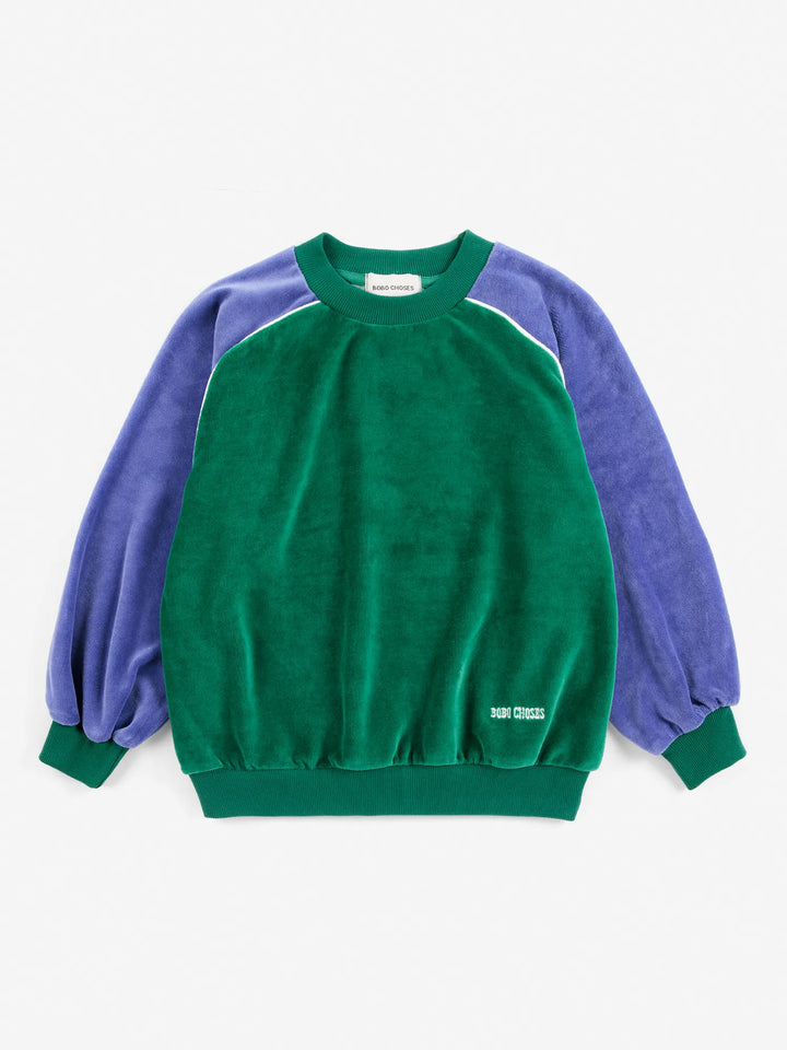 Color Block 테리 직물 스웨트셔츠