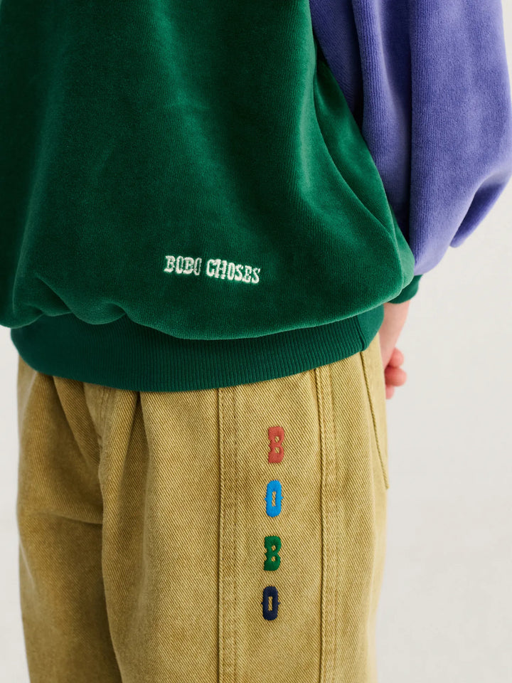 Color Block 테리 직물 스웨트셔츠
