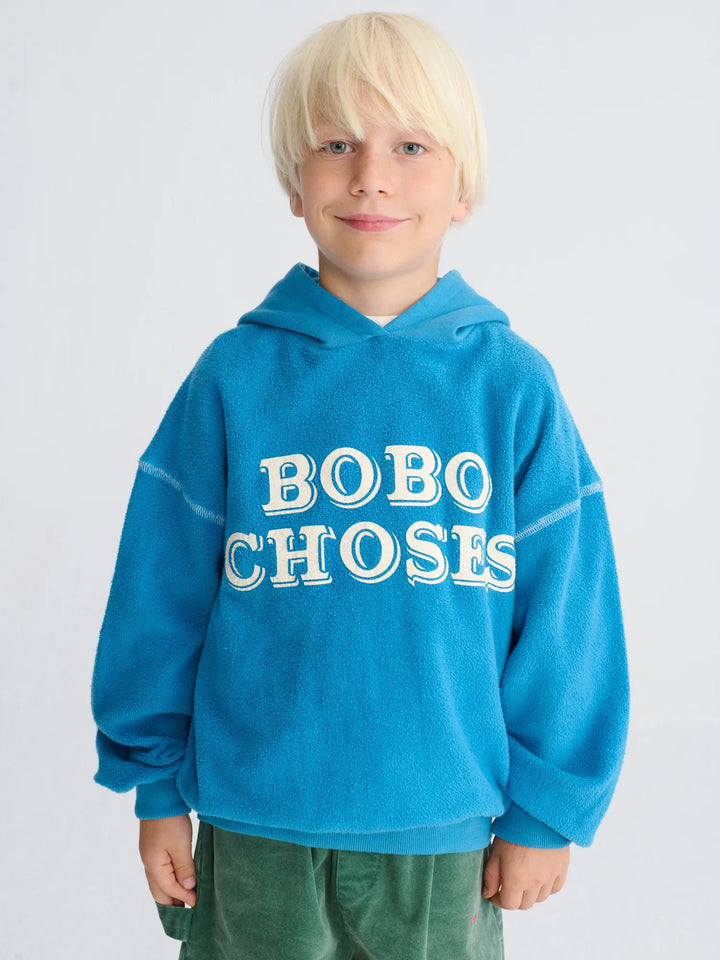 Dessuadora caputxa blava Embossed Bobo Choses
