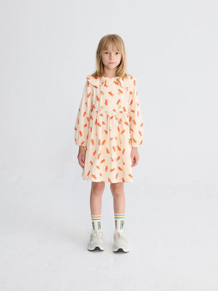 Vestido de pana con estampado integral Softpaw Monster