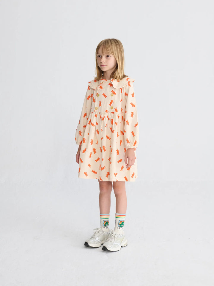 Vestido de pana con estampado integral Softpaw Monster