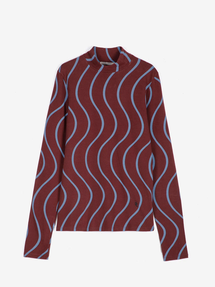 Psicodelic stripes all over turtleneck top