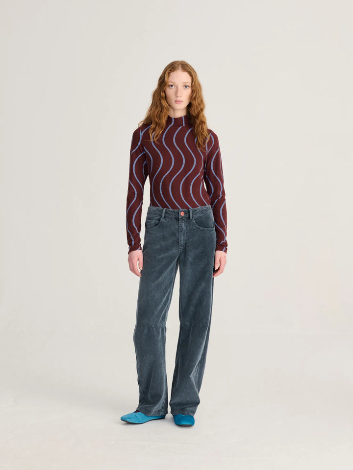 Psicodelic stripes all over turtleneck top