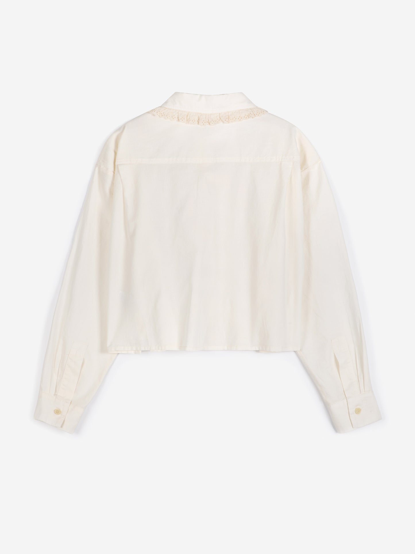 Lace ending poplin shirt