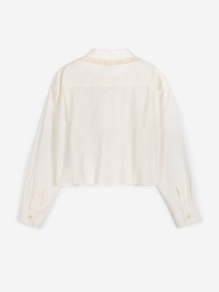 Lace ending poplin shirt