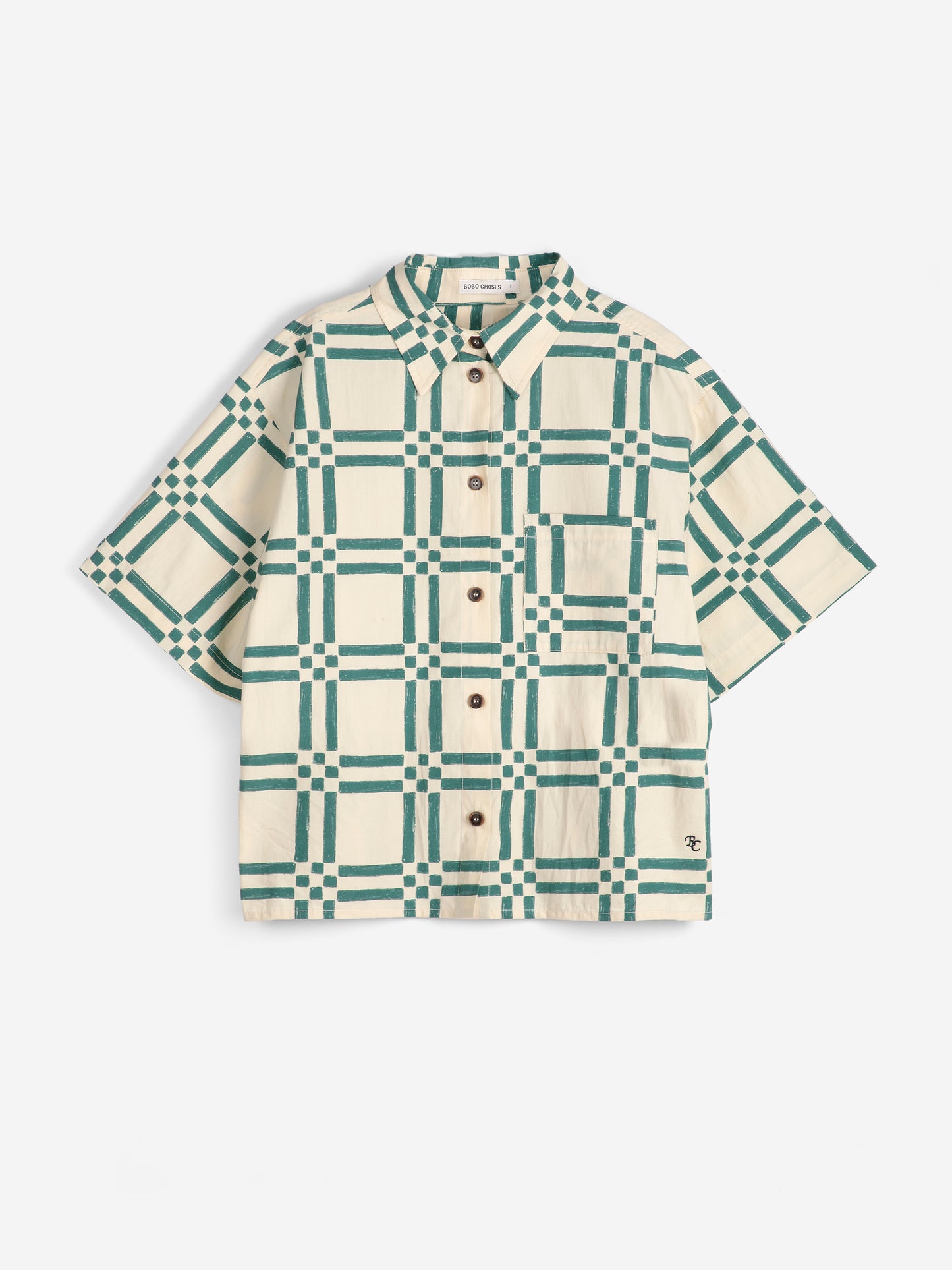 Camisa de popelín estampat Squares