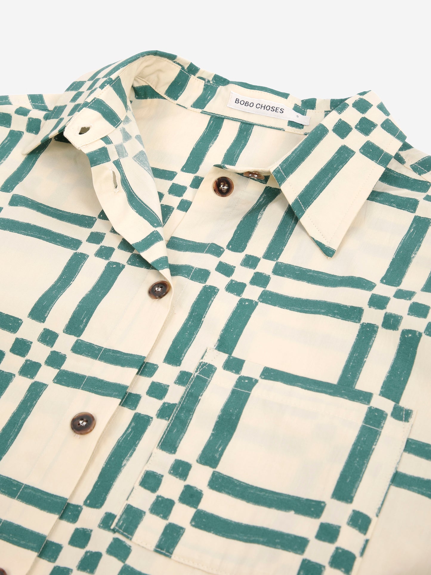 Camisa de popelín estampat Squares