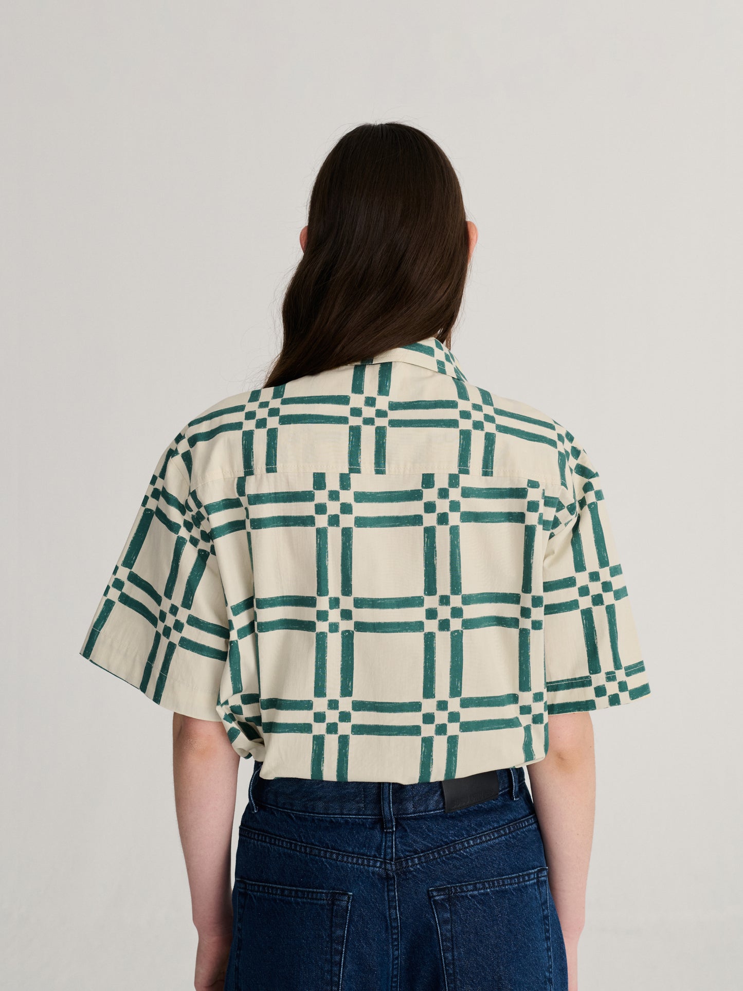 Camisa de popelín estampat Squares