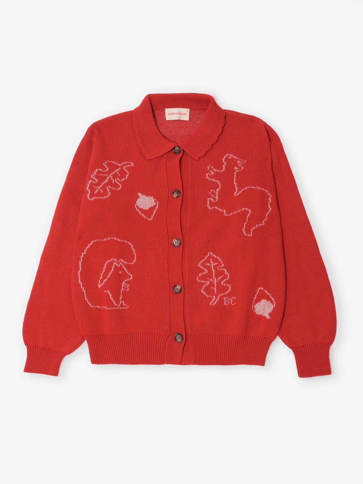 Forest Scene wool blend polo cardigan