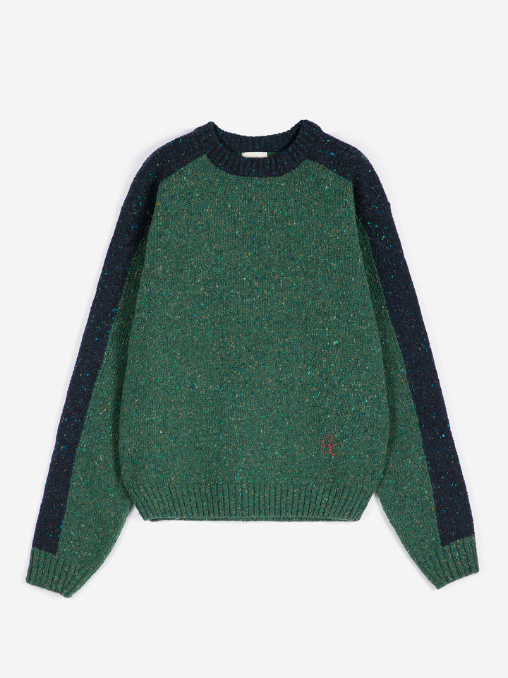 Color block wool blend jumper