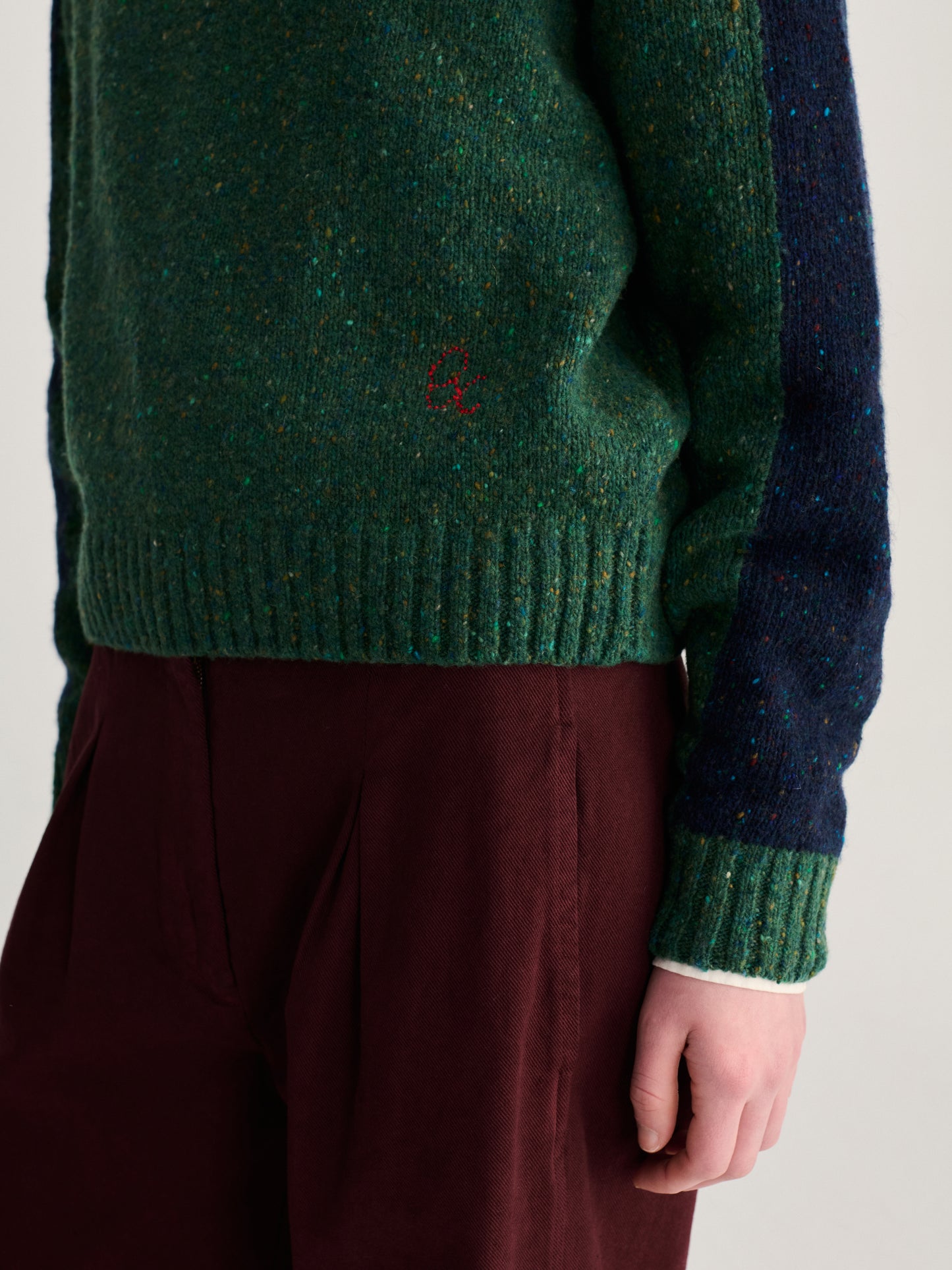Color block wool blend jumper