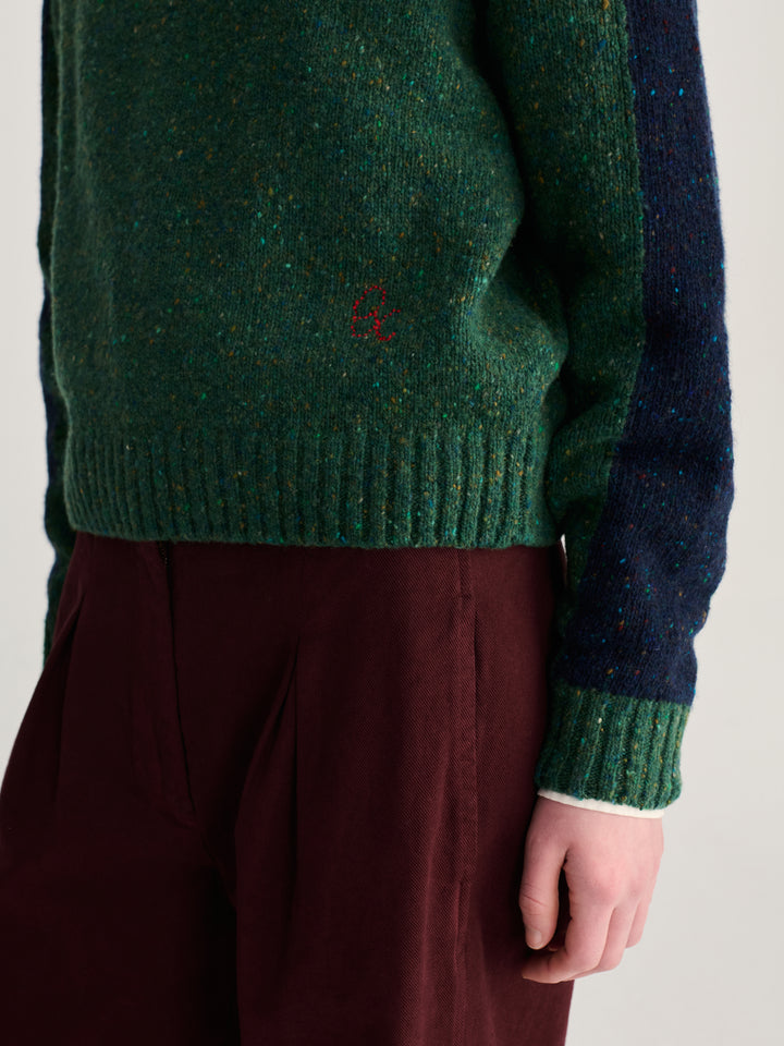 Color block wool blend jumper