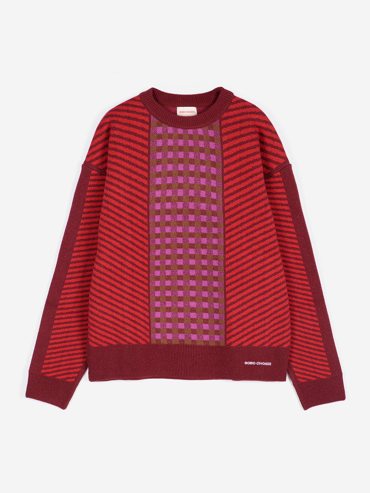 Jacquard wool blend jumper