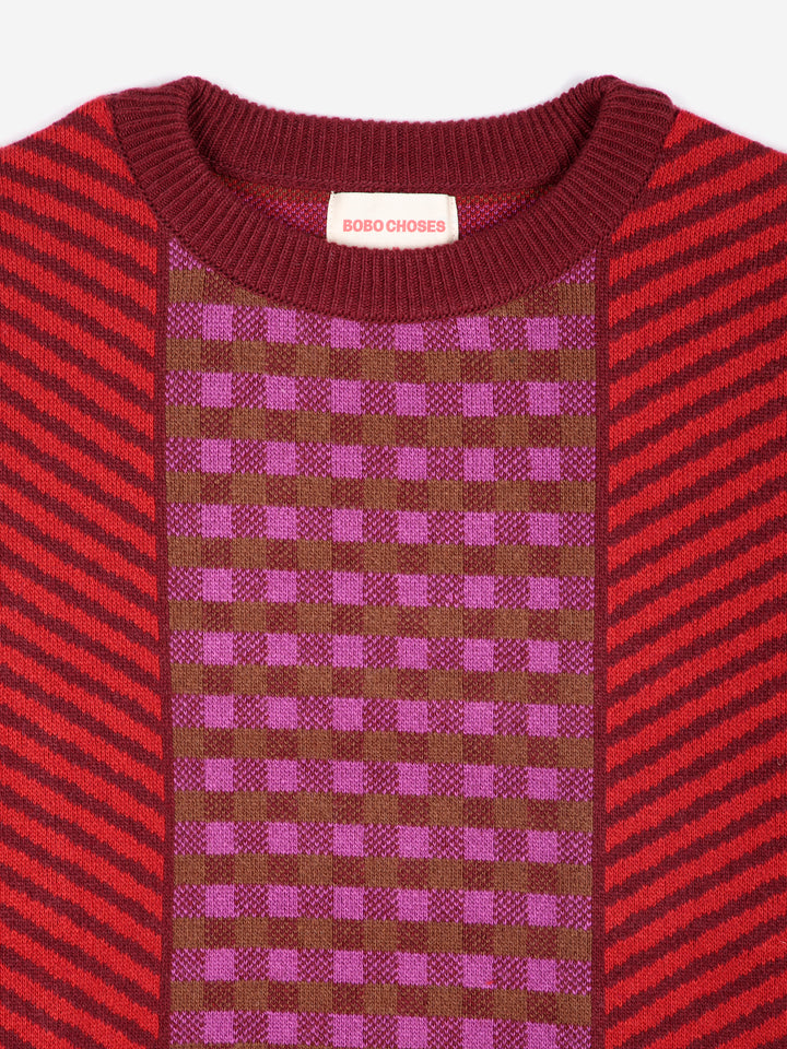 Jacquard wool blend jumper
