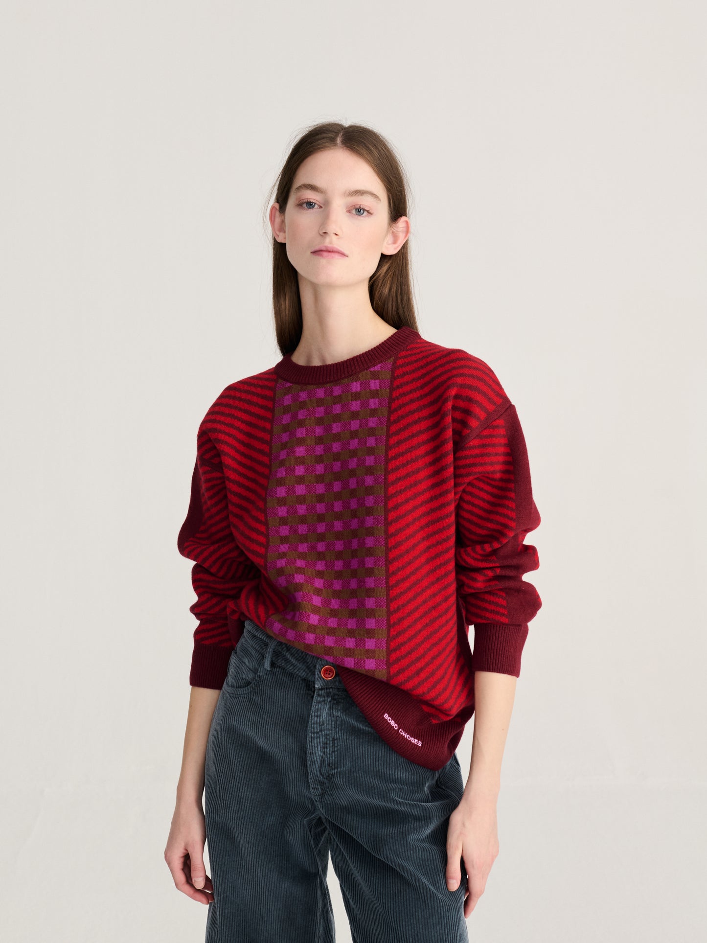 Jacquard wool blend jumper