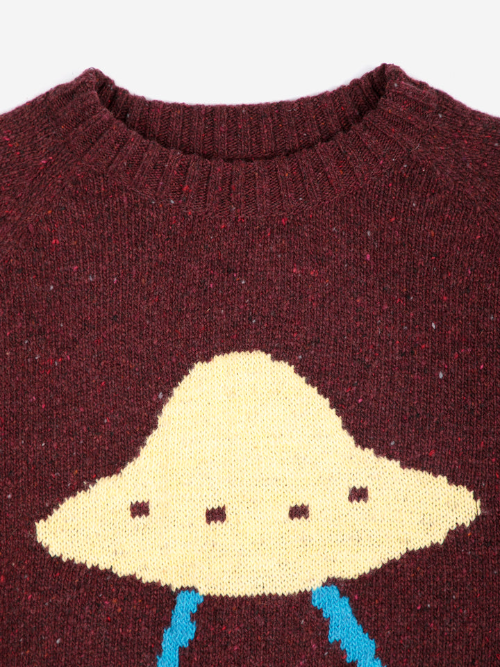 Pixel Abduction jacquard wool blend jumper