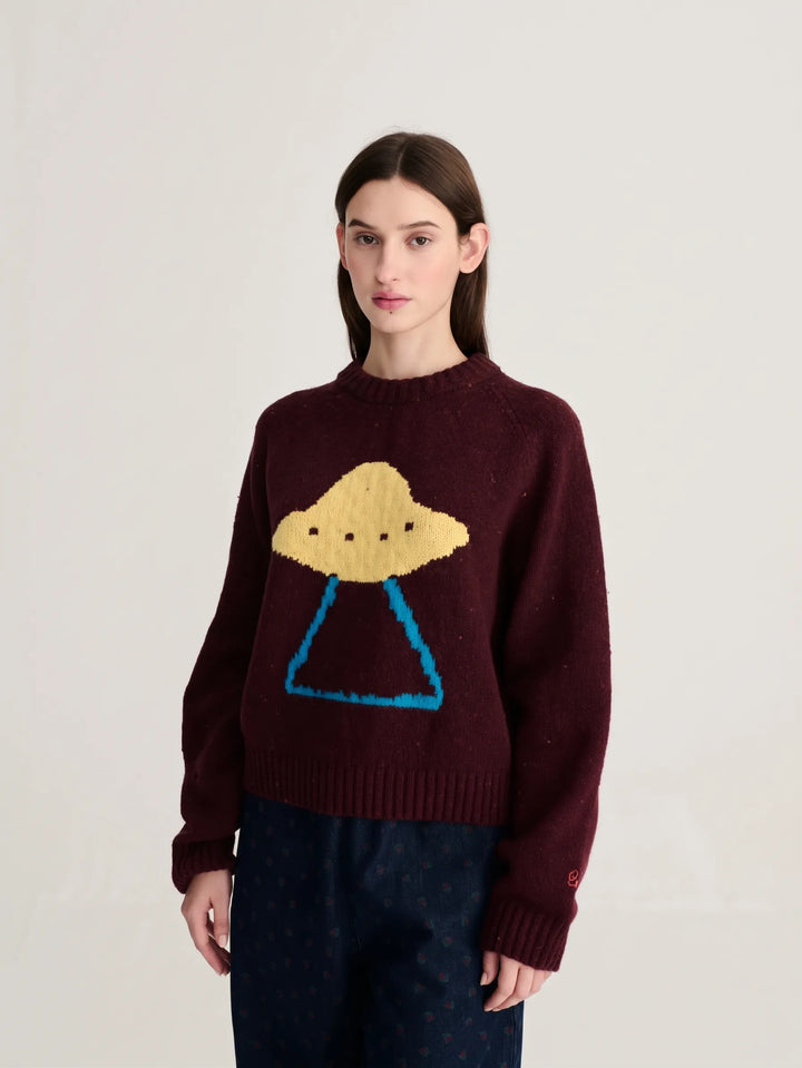Pixel Abduction jacquard wool blend jumper