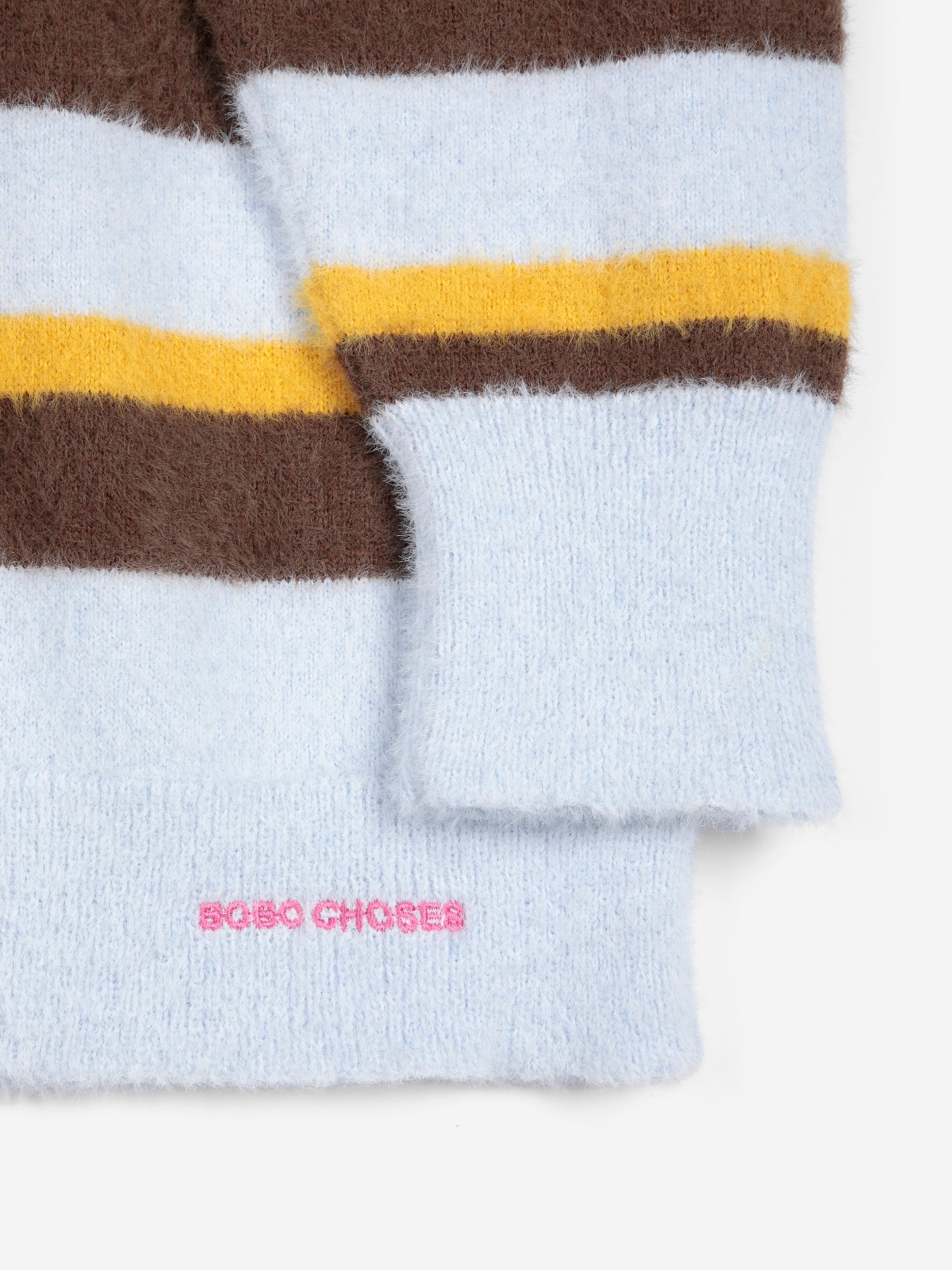 Striped hairy yarn wool blend jumper