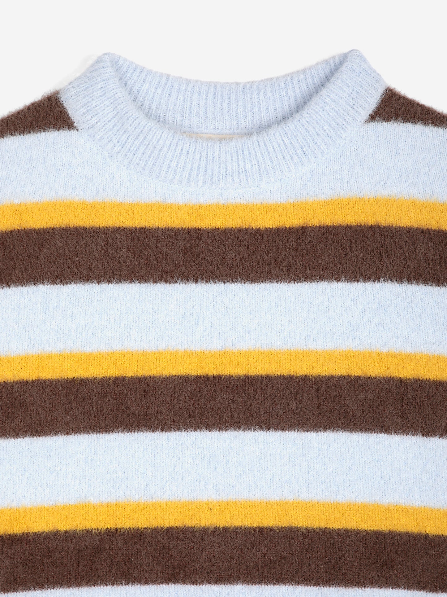 Striped hairy yarn wool blend jumper