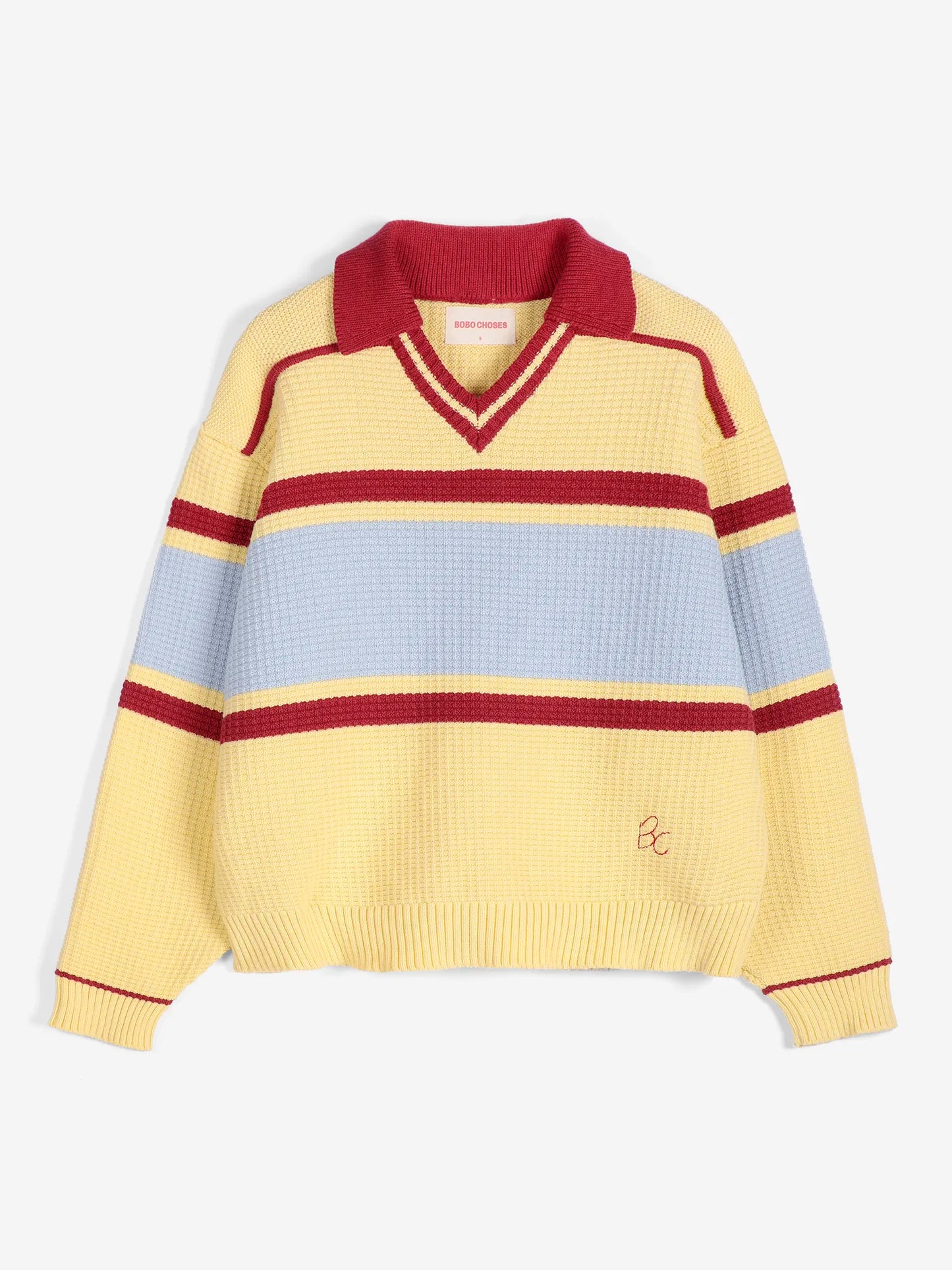 Structured wool-cotton polo jumper