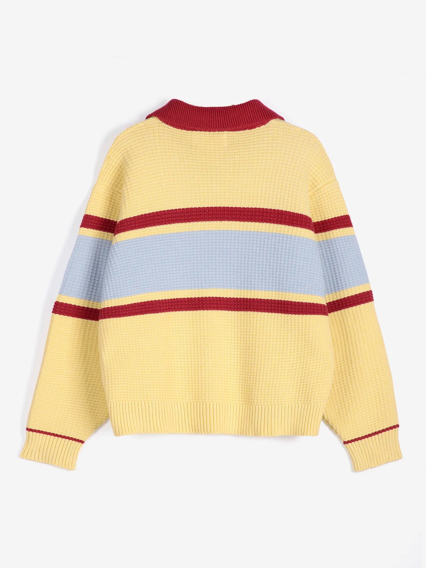 Structured wool-cotton polo jumper