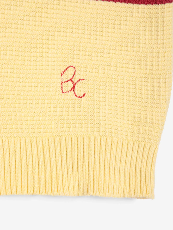 Structured wool-cotton polo jumper